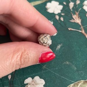 Pandora Pink Rose Flower Clip Charm